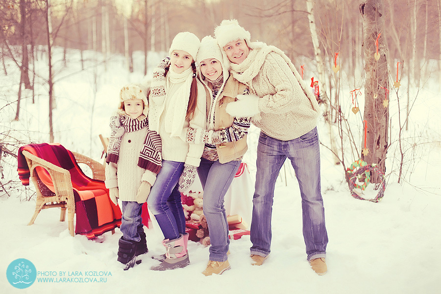 идеи для зимней семейной фотосессии