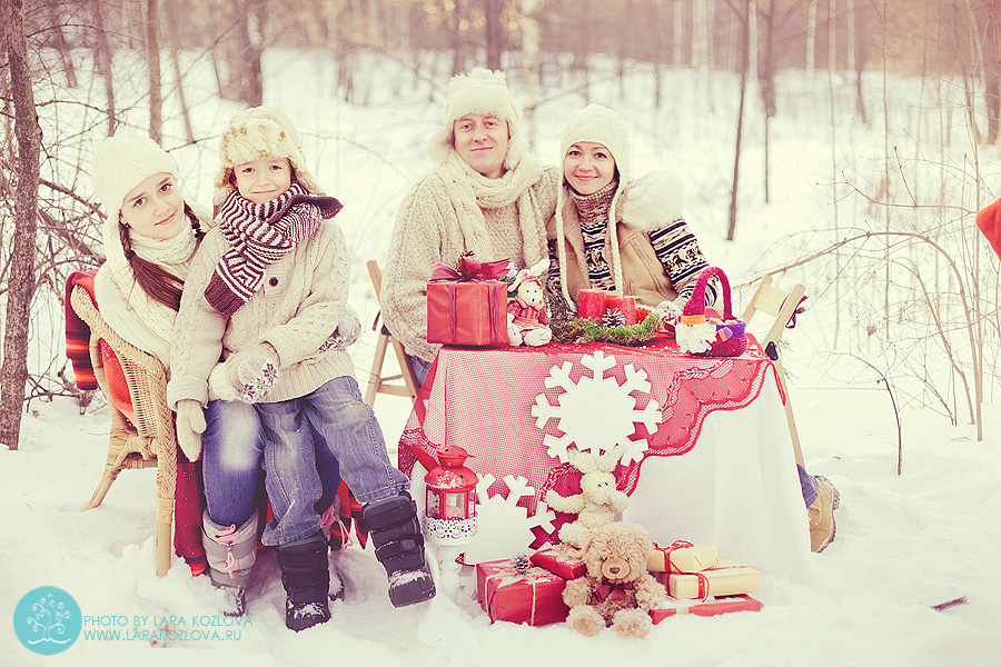 идеи для зимней семейной фотосессии