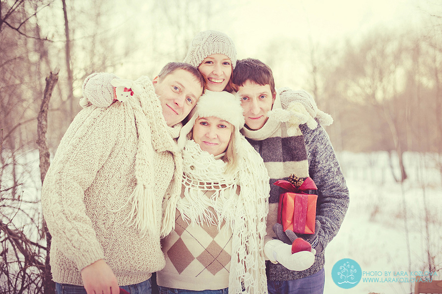 идеи для зимней семейной фотосессии